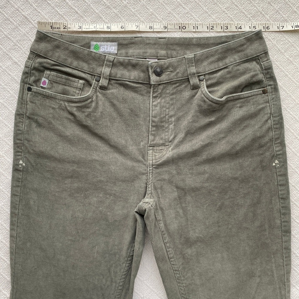 Stio Rivet Corduroy Pants Sage Green Gray Womens 10 Short Outdoor Hiking Camping - Picture 11 of 13
